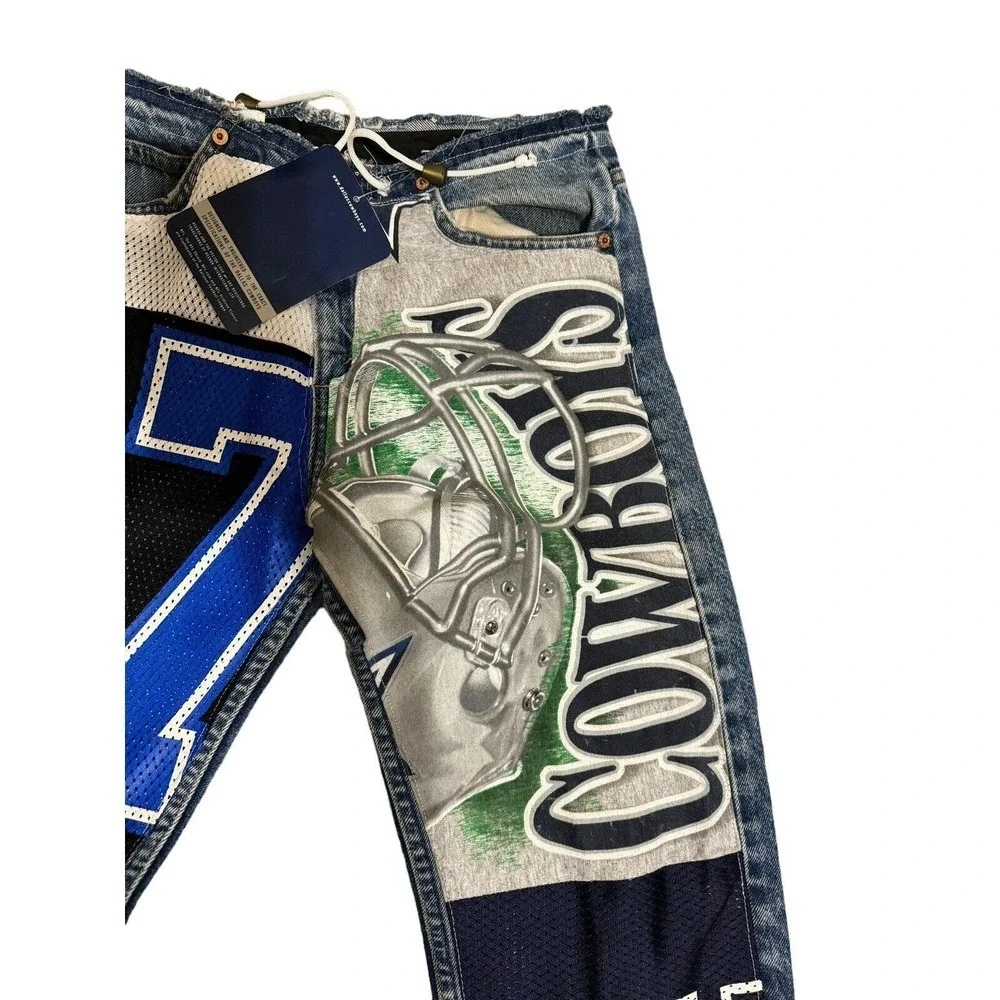 Vintage Dallas Cowboys Authentic DeepThree Levi's Jersey Patchwork Jeans NWT - Picture 7 of 13